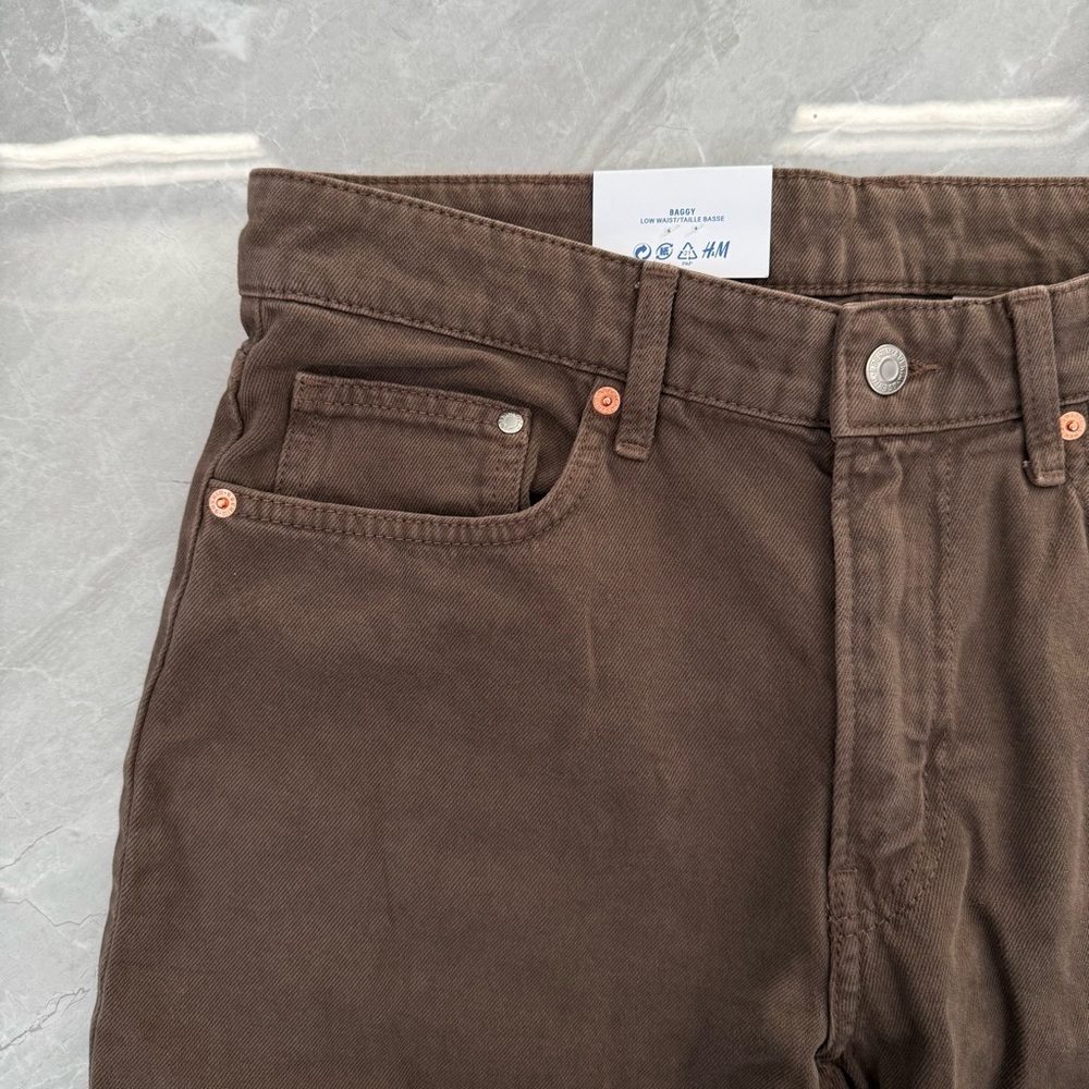 Women’s H&M &Denim Baggy Low Waist Loose Fit Jeans 100% Cotton Size 8 - Picture 3 of 16